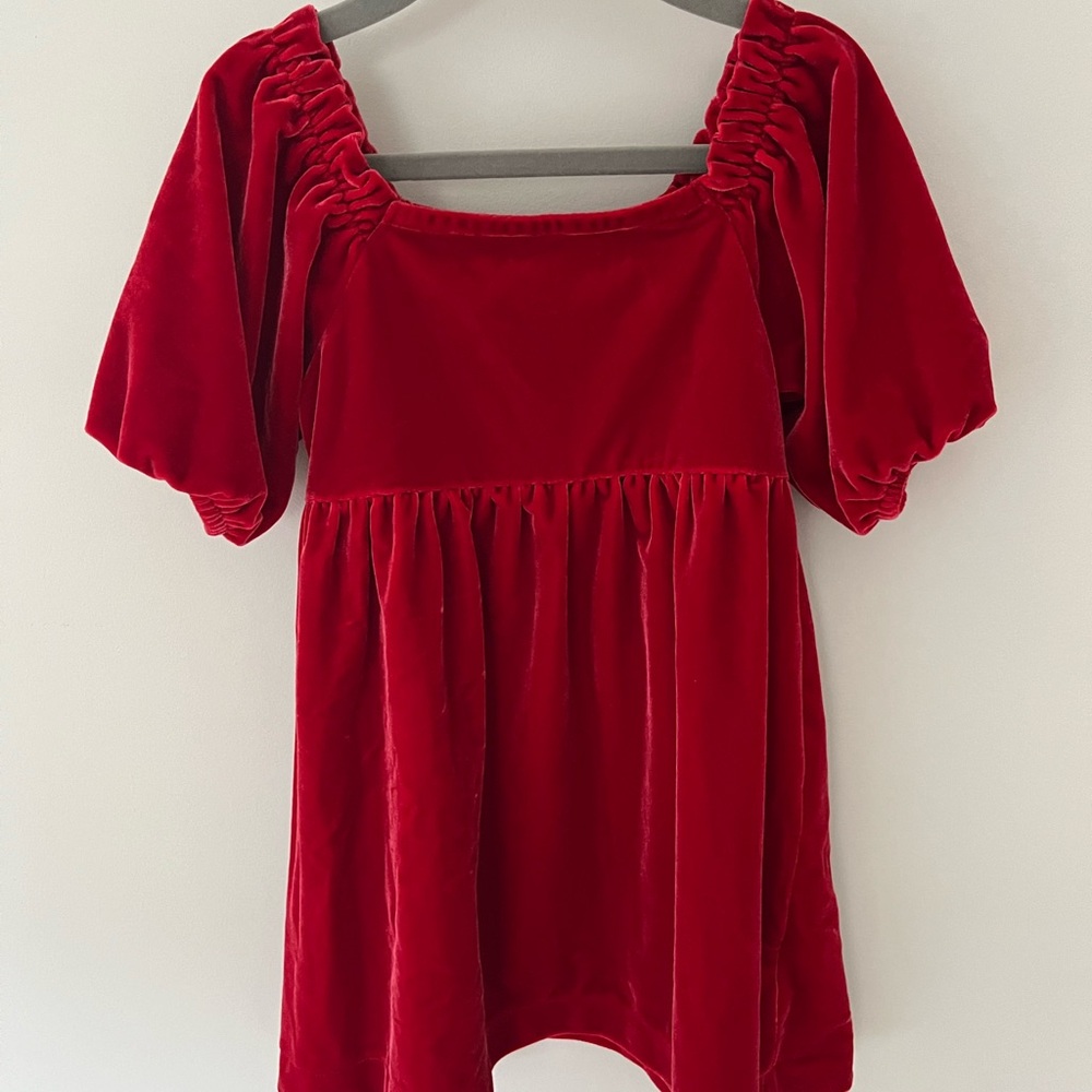 J. Crew Factory Girls Red Velvet Dress